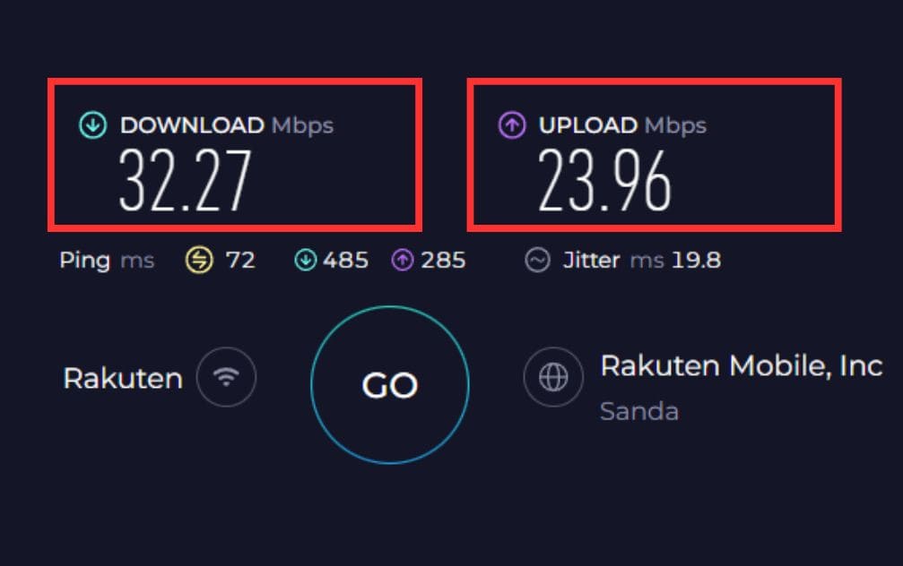 Speed Wi-Fi HOME 5G L13に楽天モバイル回線で利用した場合の4Gエリアでの通信速度